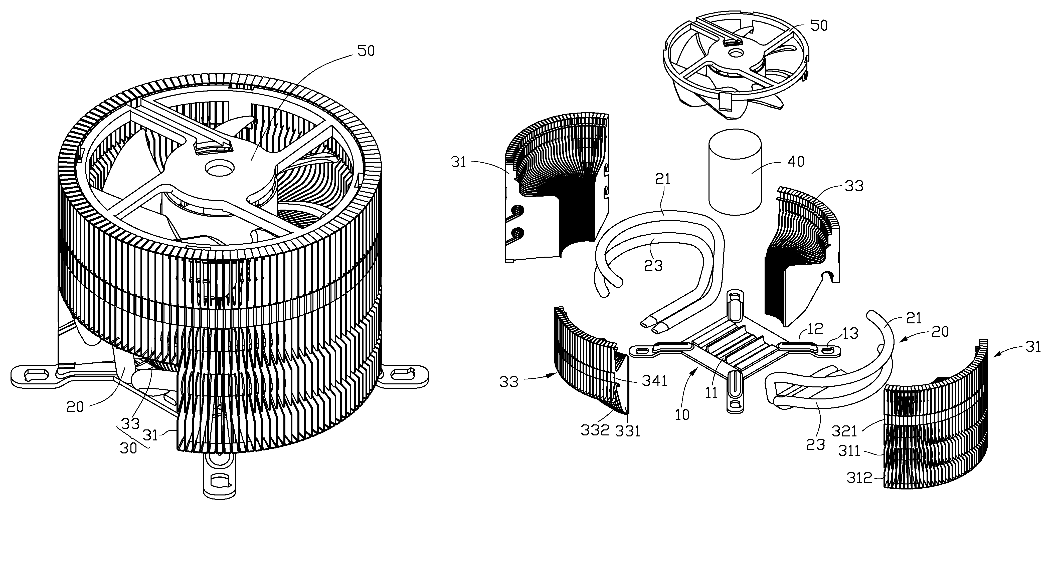 Heat dissipation apparatus having a fan received therein