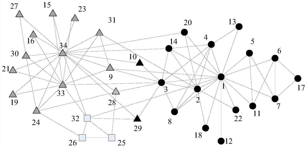 A community structure mining method for label propagation based on node membership