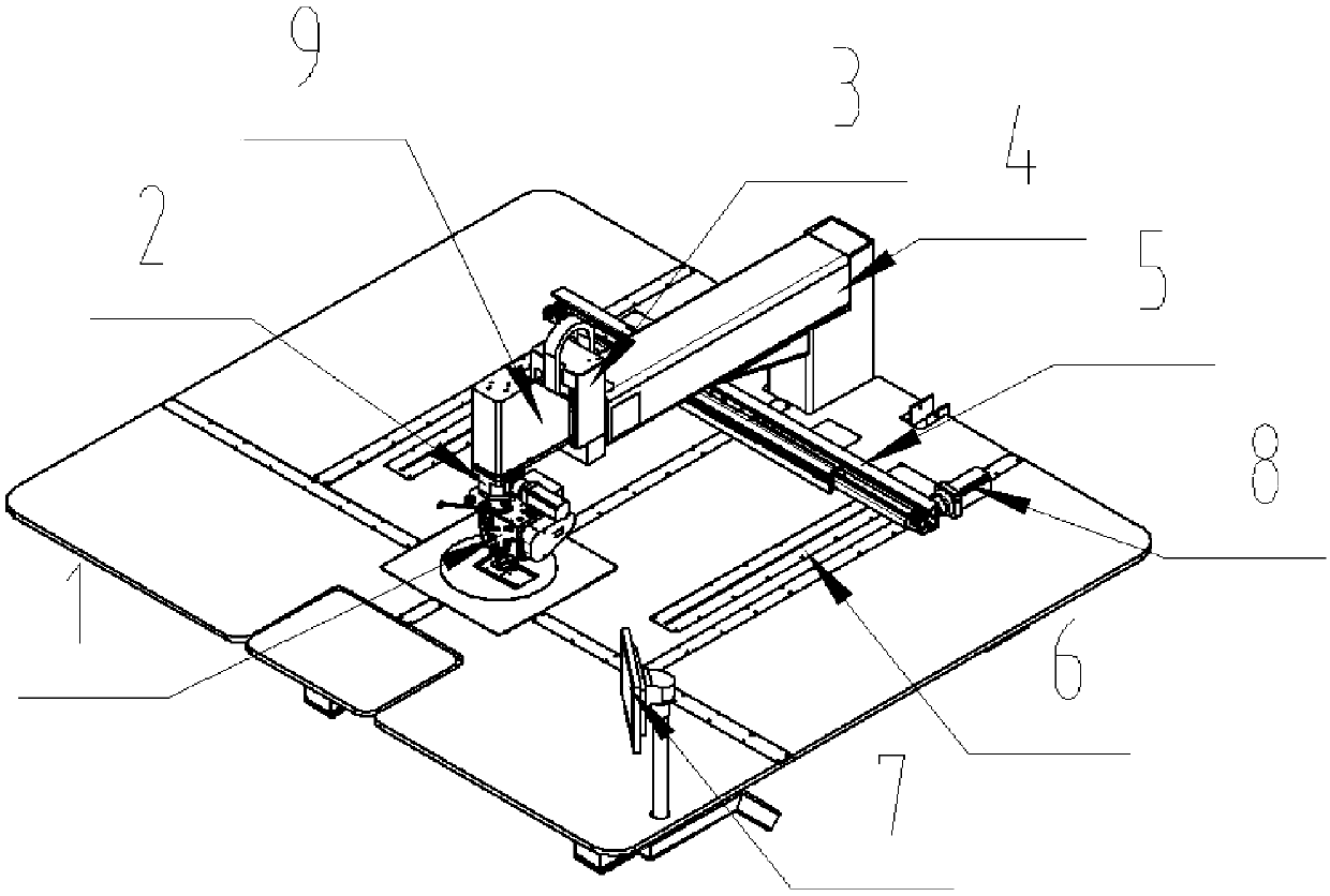 Full-automatic sewing machine with arbitrarily rotatable machine head