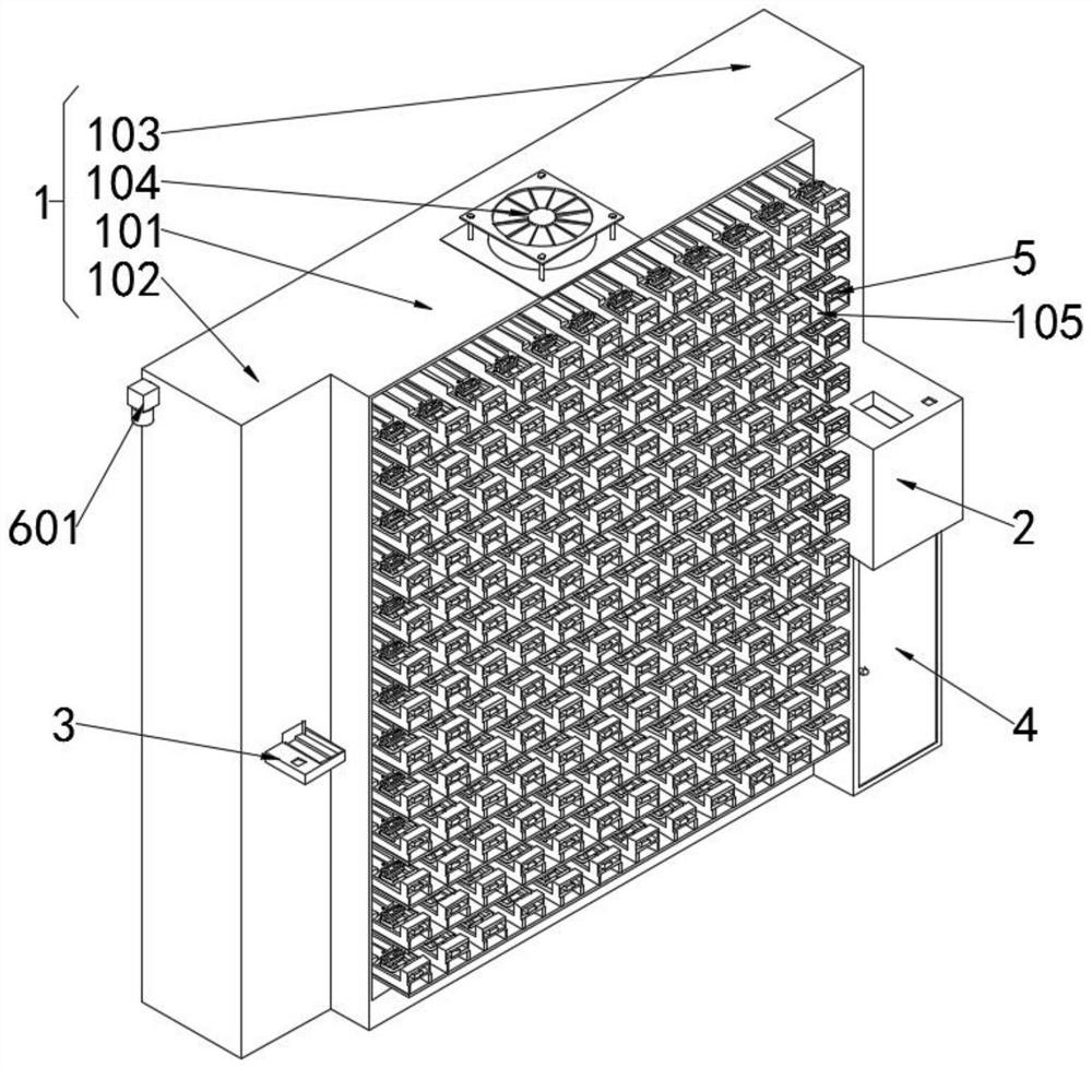 A mobile phone storage cabinet with identification function