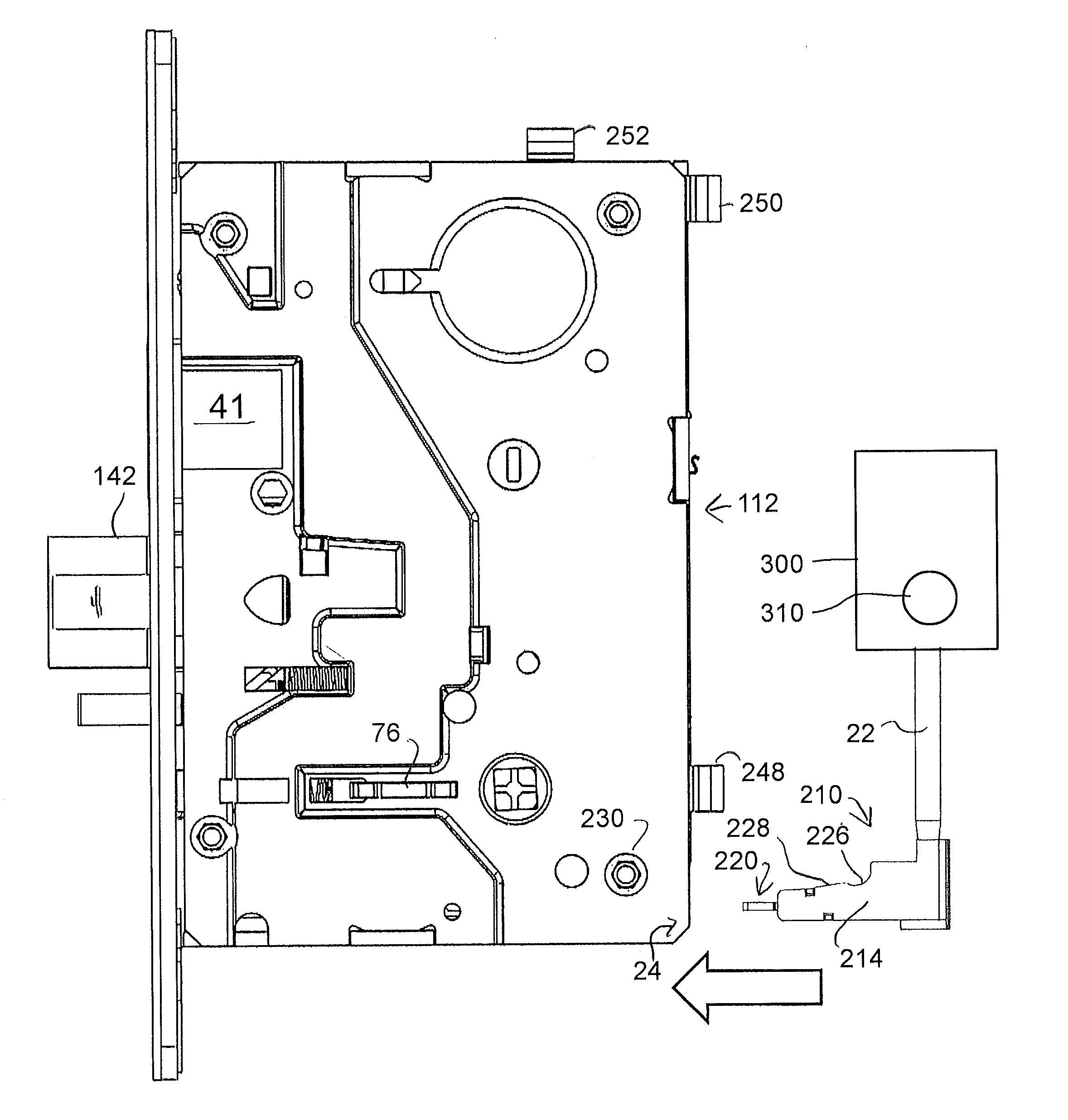 Locking device with configurable electrical connector key and internal circuit board for electronic door locks