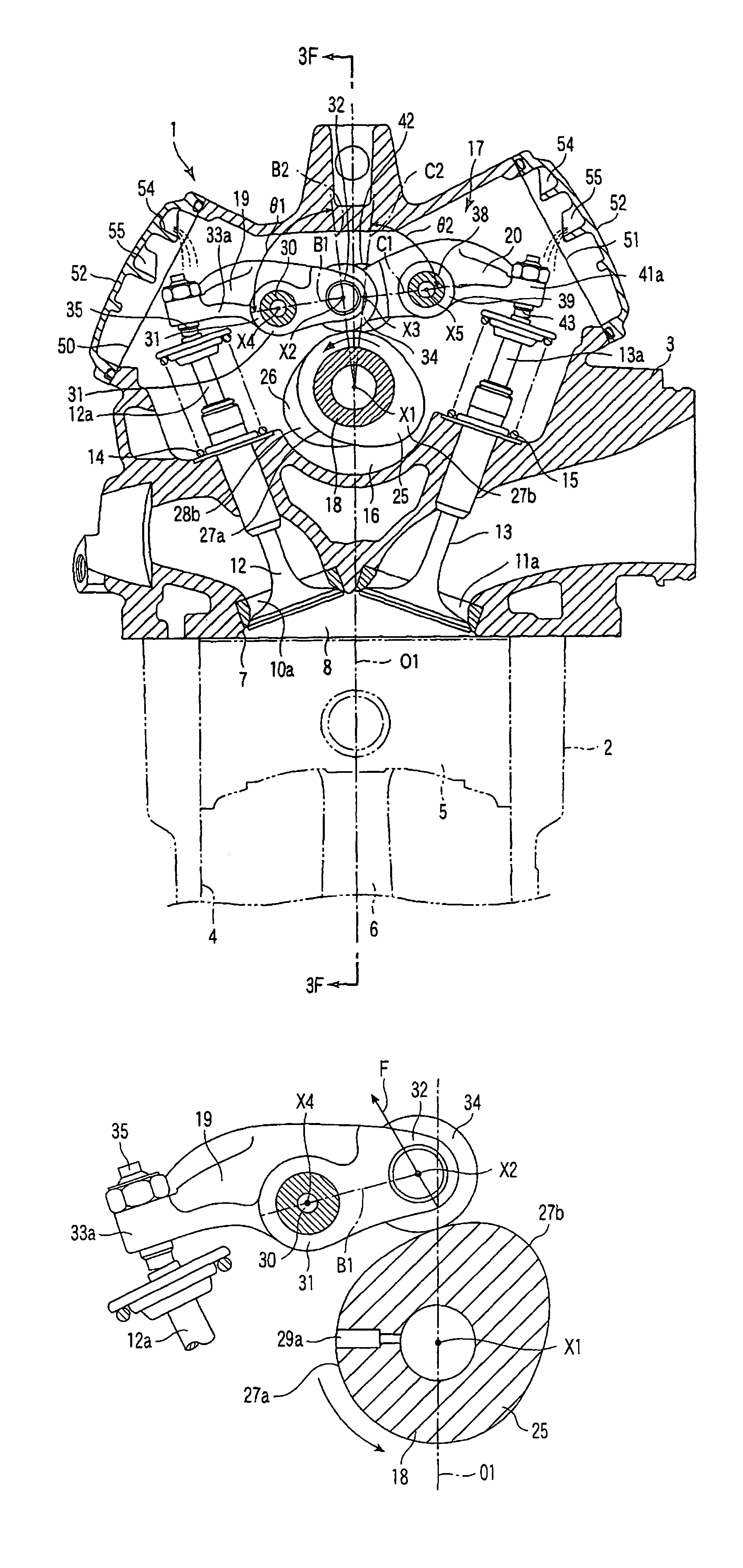 Valve operating mechanism with roller rocker arm, 4-cycle engine, and motorcycle having 4-cycle engine mounted thereon