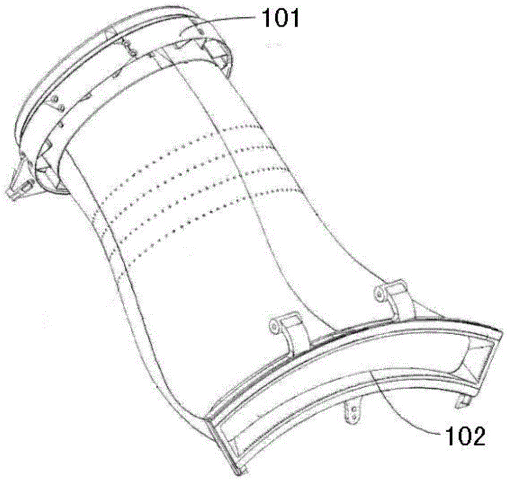 Gas turbine transition section structure