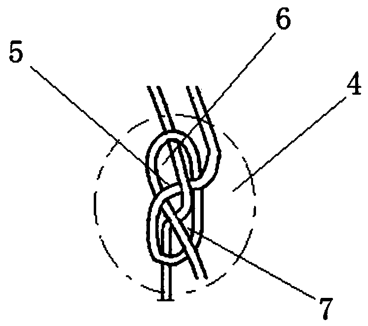 Knot making and buckling method for protection wire of low-speed wind tunnel flutter testing model