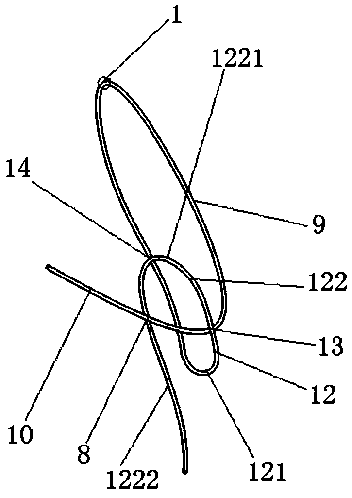 Knot making and buckling method for protection wire of low-speed wind tunnel flutter testing model