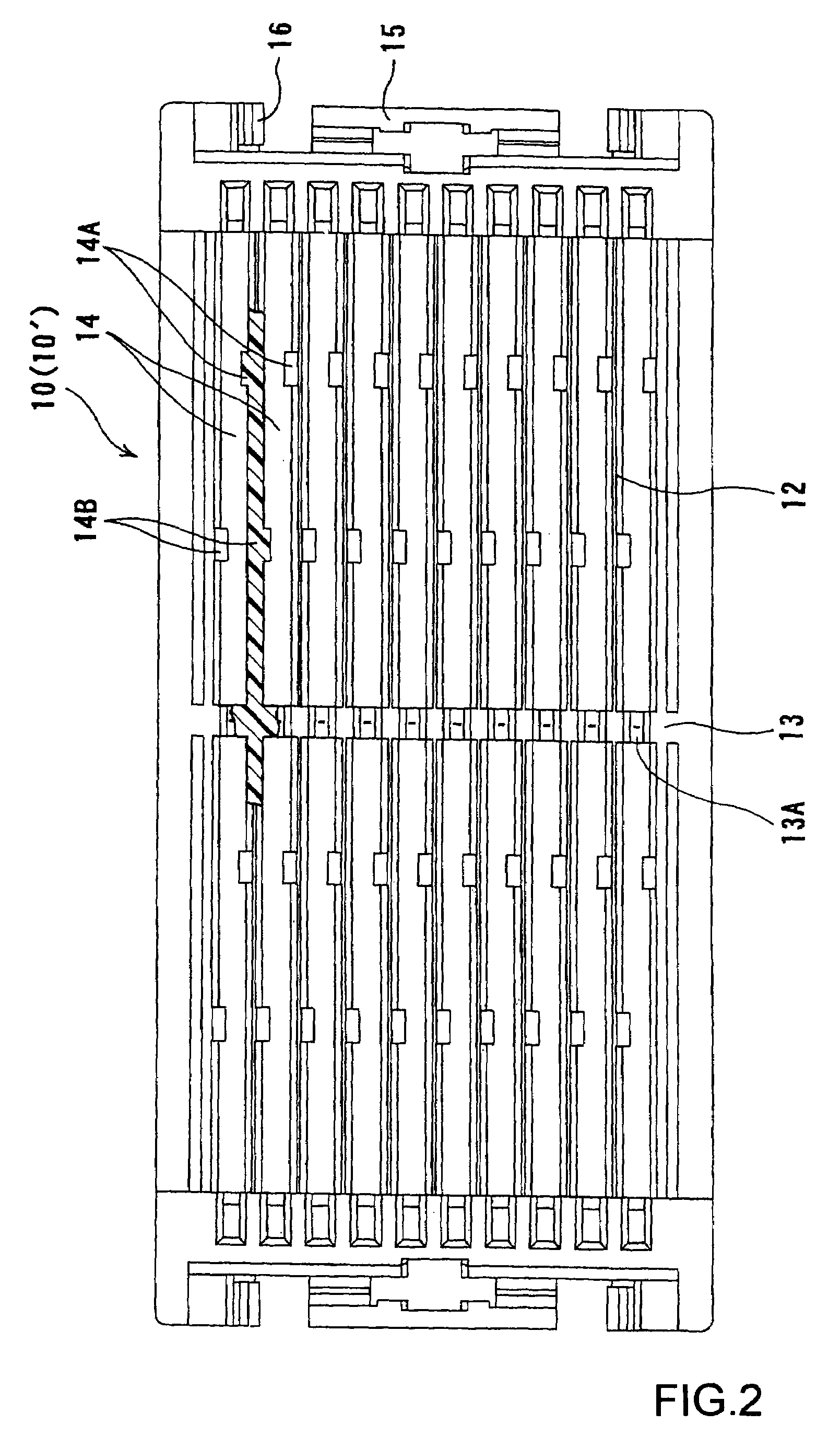 Intermediate electrical connector device and its connecting structure