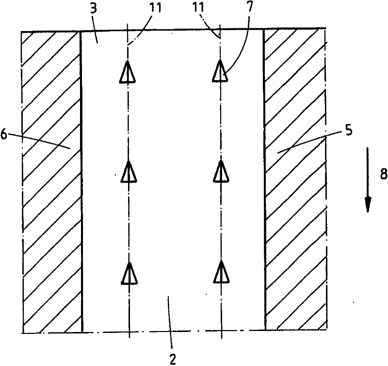 Continuous casting mold with coolant channel