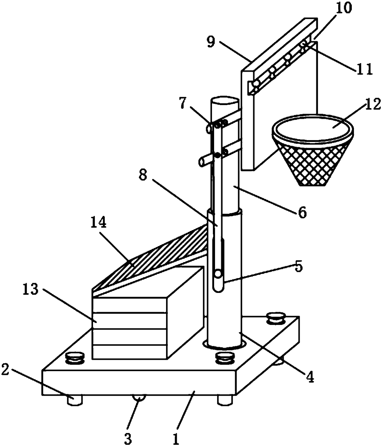 Basketball frame convenient to regulate height of basket