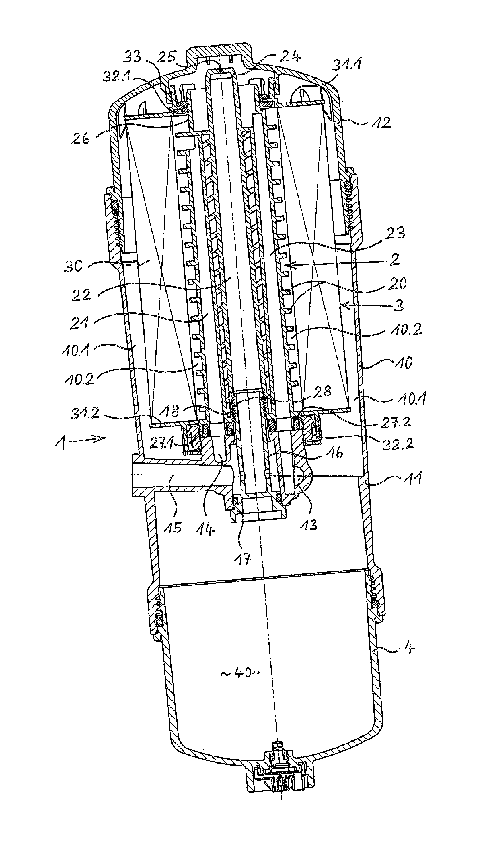 Fuel filter of an internal combustion engine