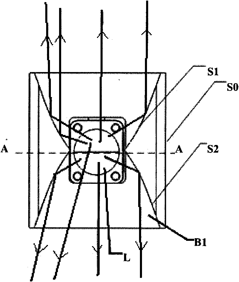 Side reverse-type reflector