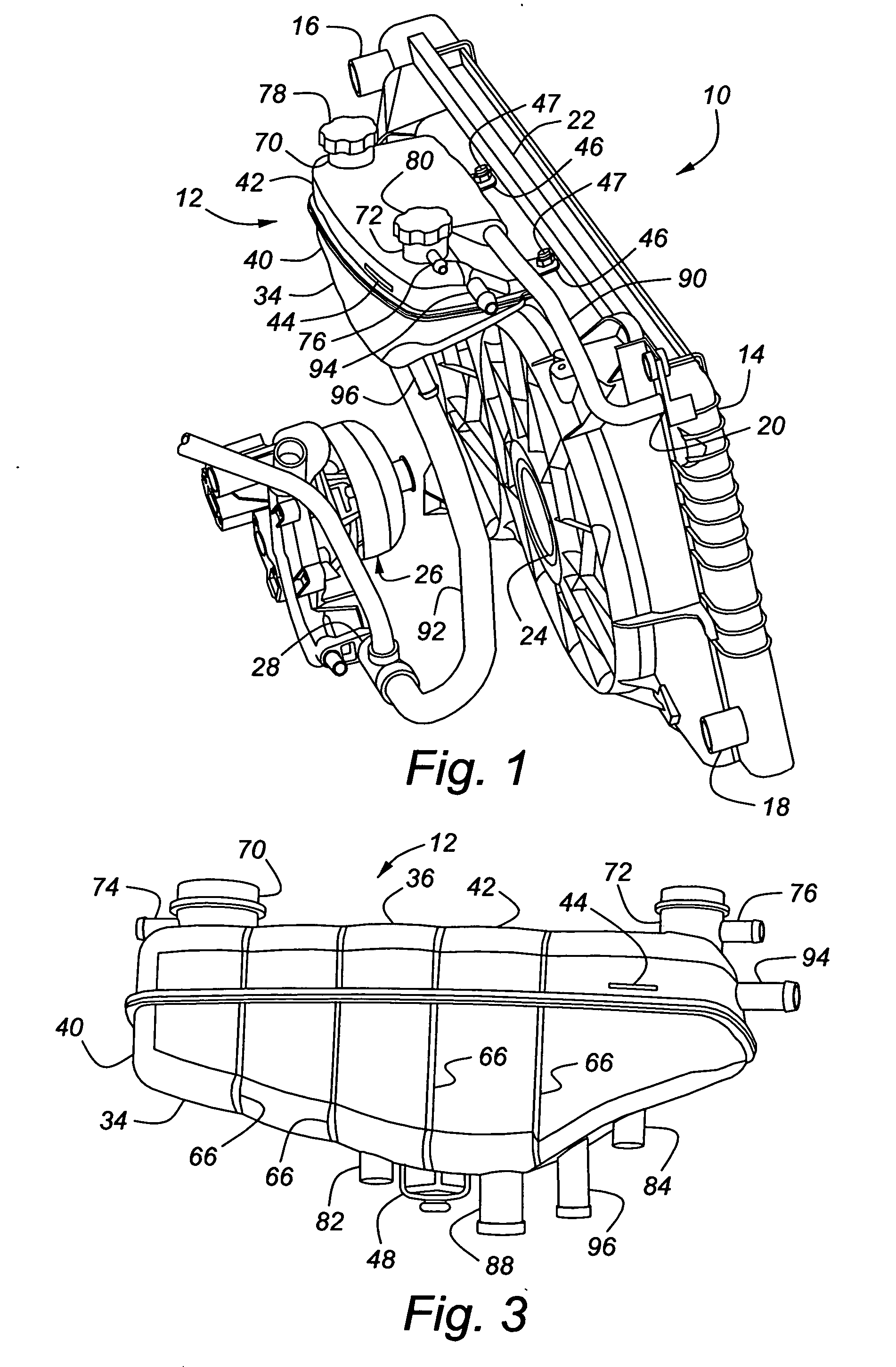 Dual surge tank for vehicle cooling system