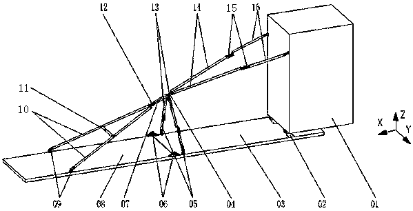 A spaceborne planar antenna support truss