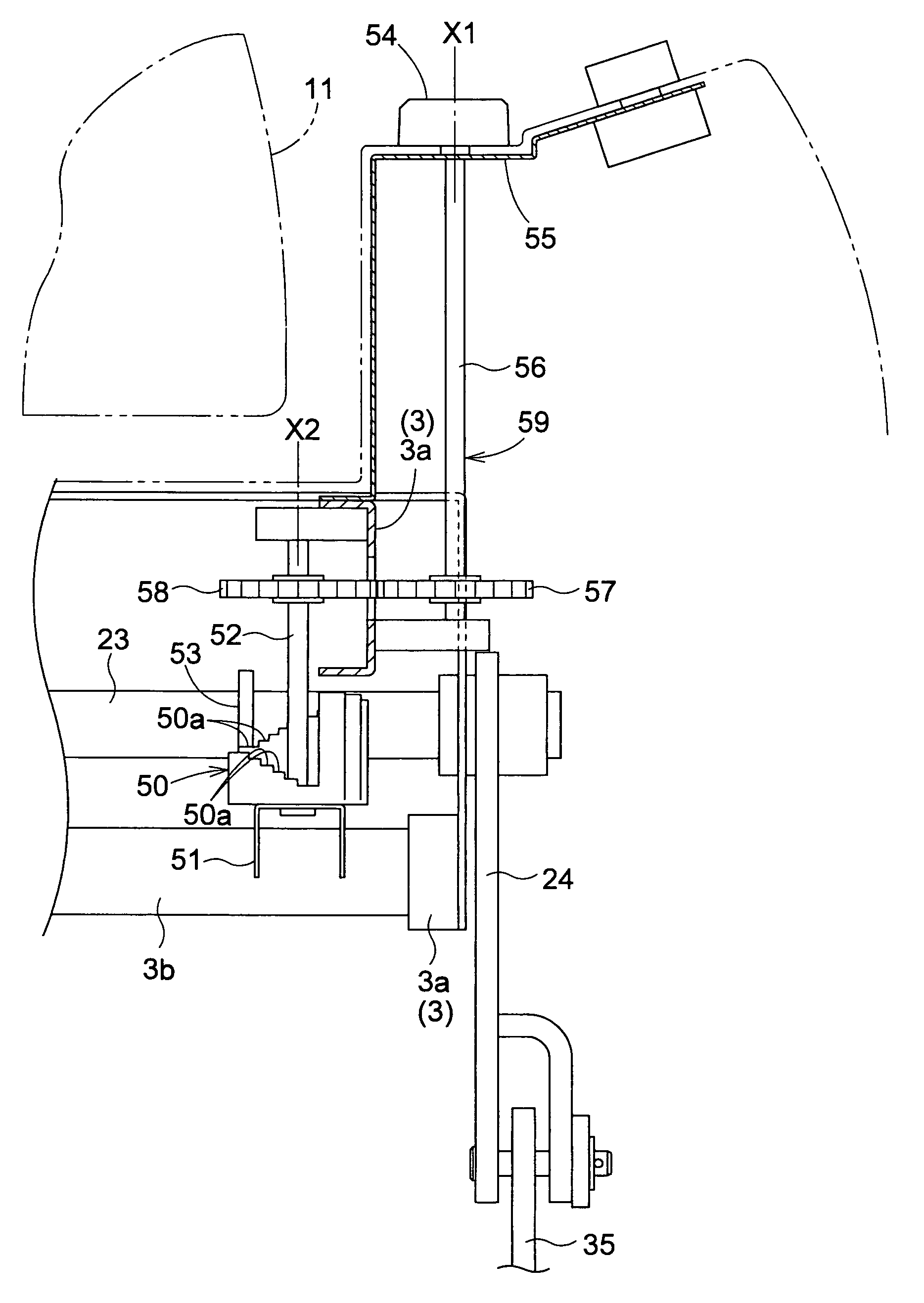 Lower limit adjustment mechanism for riding type mower