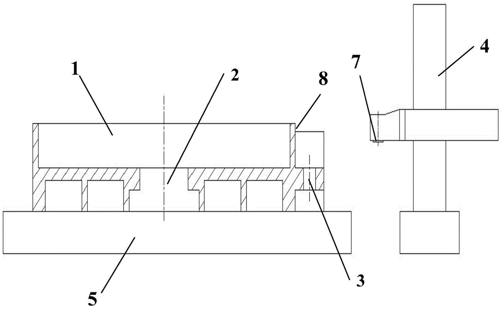 Processing method and steps of transmission shaft hole of base of super-large vertical lathe