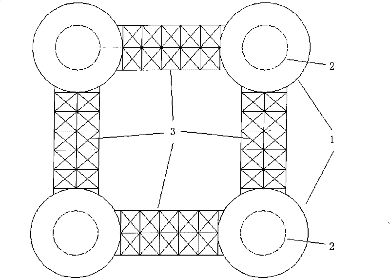 Integral type foundation of tension leg platform provided with compression resistant water storage cabins and penetration method thereof