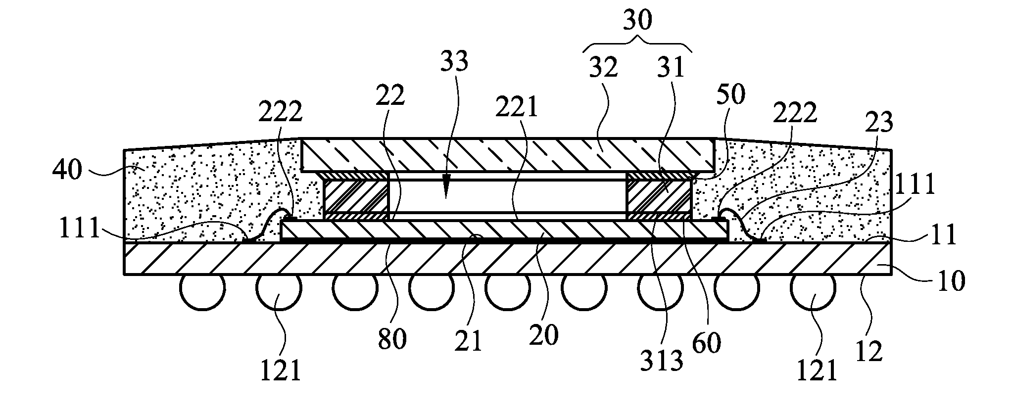 Image sensor package structure with large air cavity