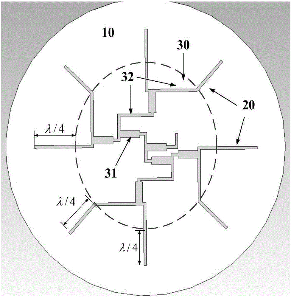 Monopole antenna array generating vortex electromagnetic waves and feed system of antenna array