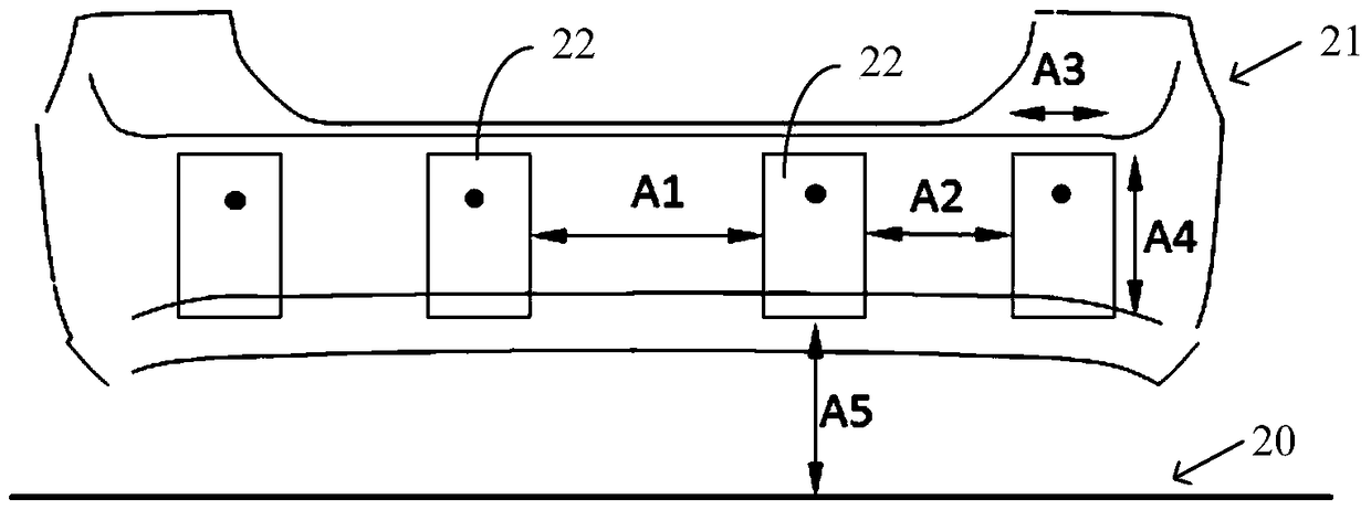 Reversing radar arrangement method and system