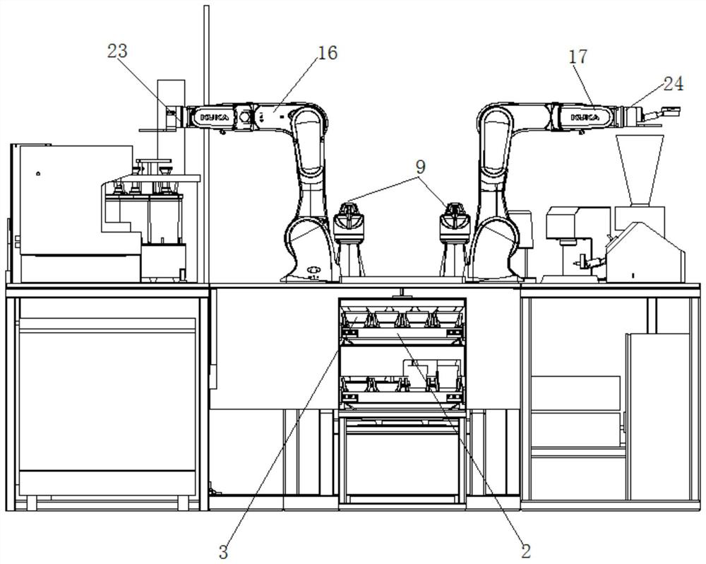 Full-automatic robot coffee making device