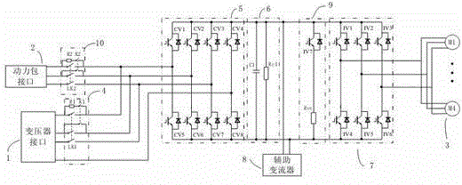 An EMU traction system with catenary and power pack hybrid power supply