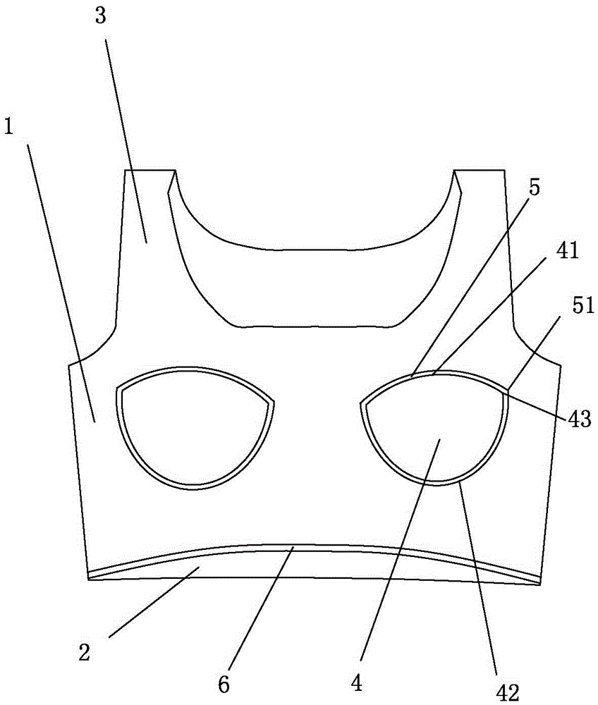 Vest underwear with fixed clamping cups