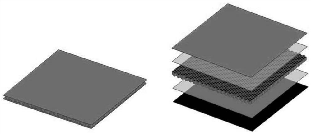 A leaf-shaped nanofe  <sub>3</sub> o  <sub>4</sub> Preparation method of filled honeycomb sandwich structure wave-absorbing composite material