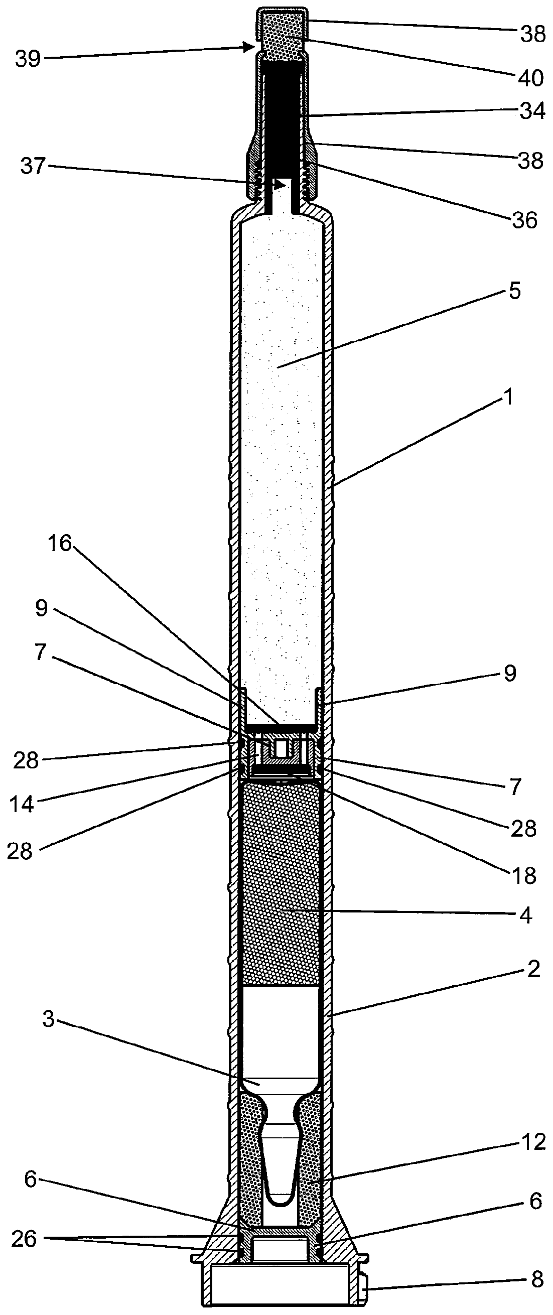 Cement applicator with hollow barrel on delivery plunger