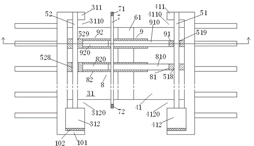 Damping bridge for automatic cleaning type stretchable joint device