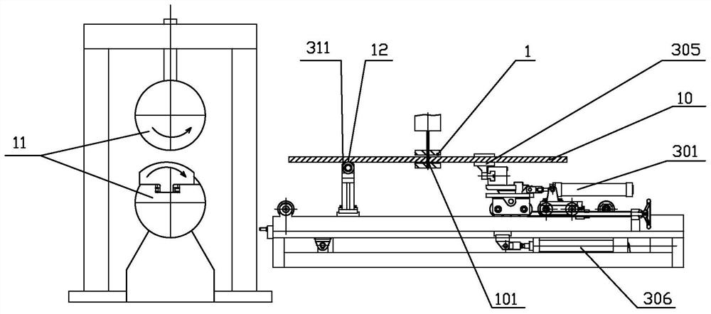 Accurate positioning and feeding mechanism of automobile plate spring rolling mill