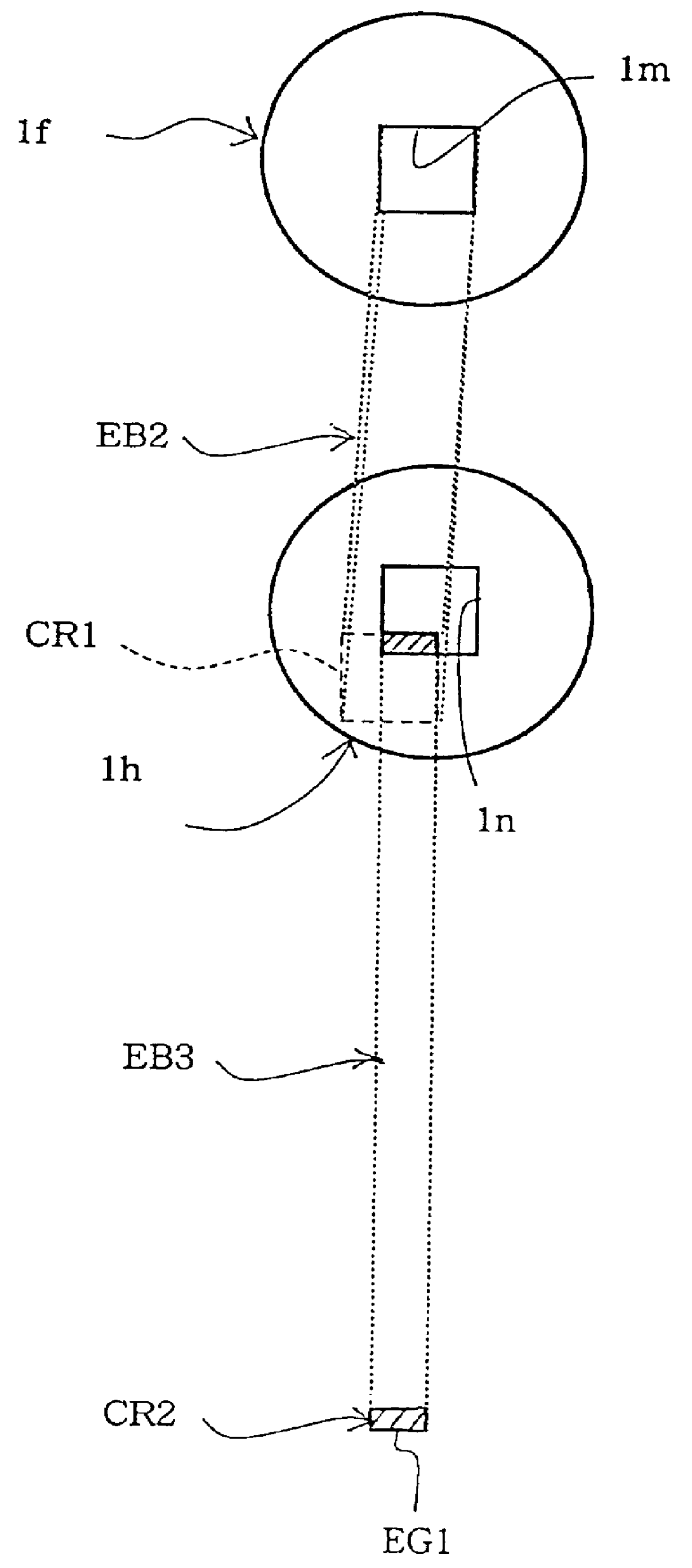 Method of writing cross pattern in adjacent areas of layer sensitive to charged particle beam for improving stitching accuracy without sacrifice of throughput