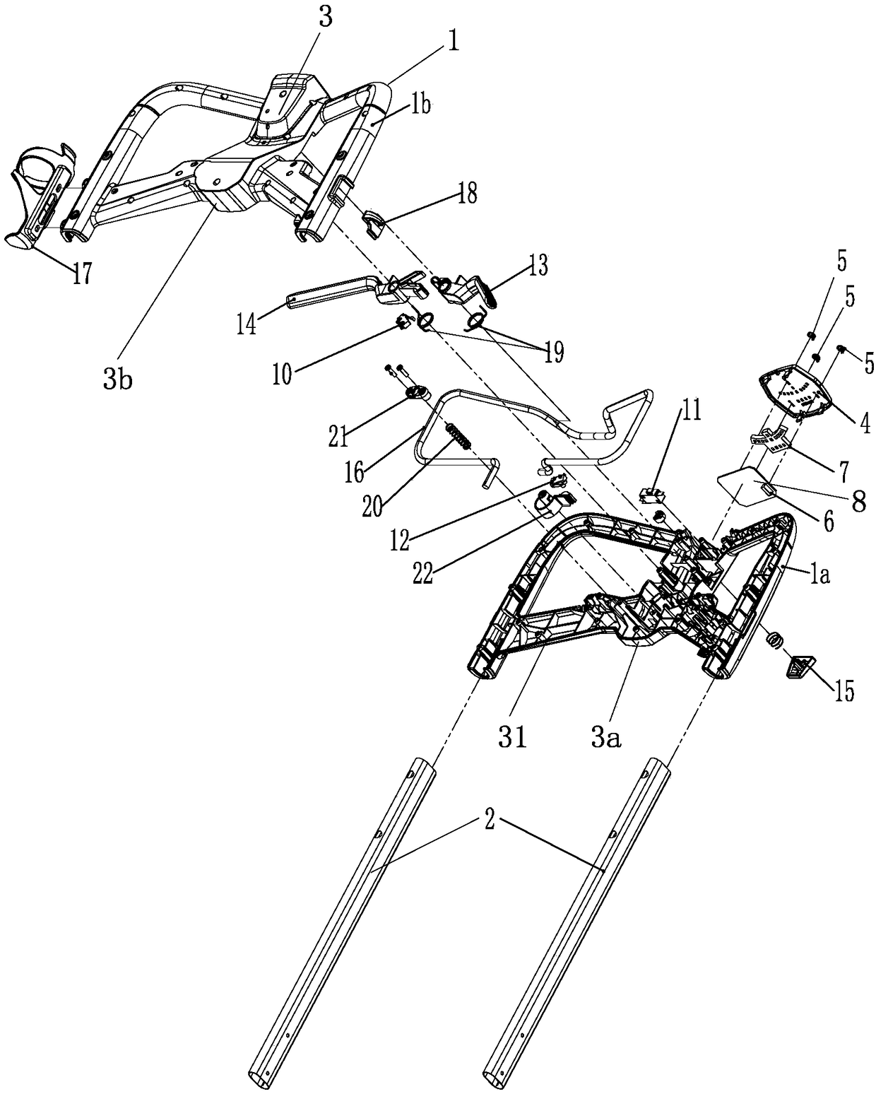 Multifunctional handle for hay mower and hay mower with multifunctional handle