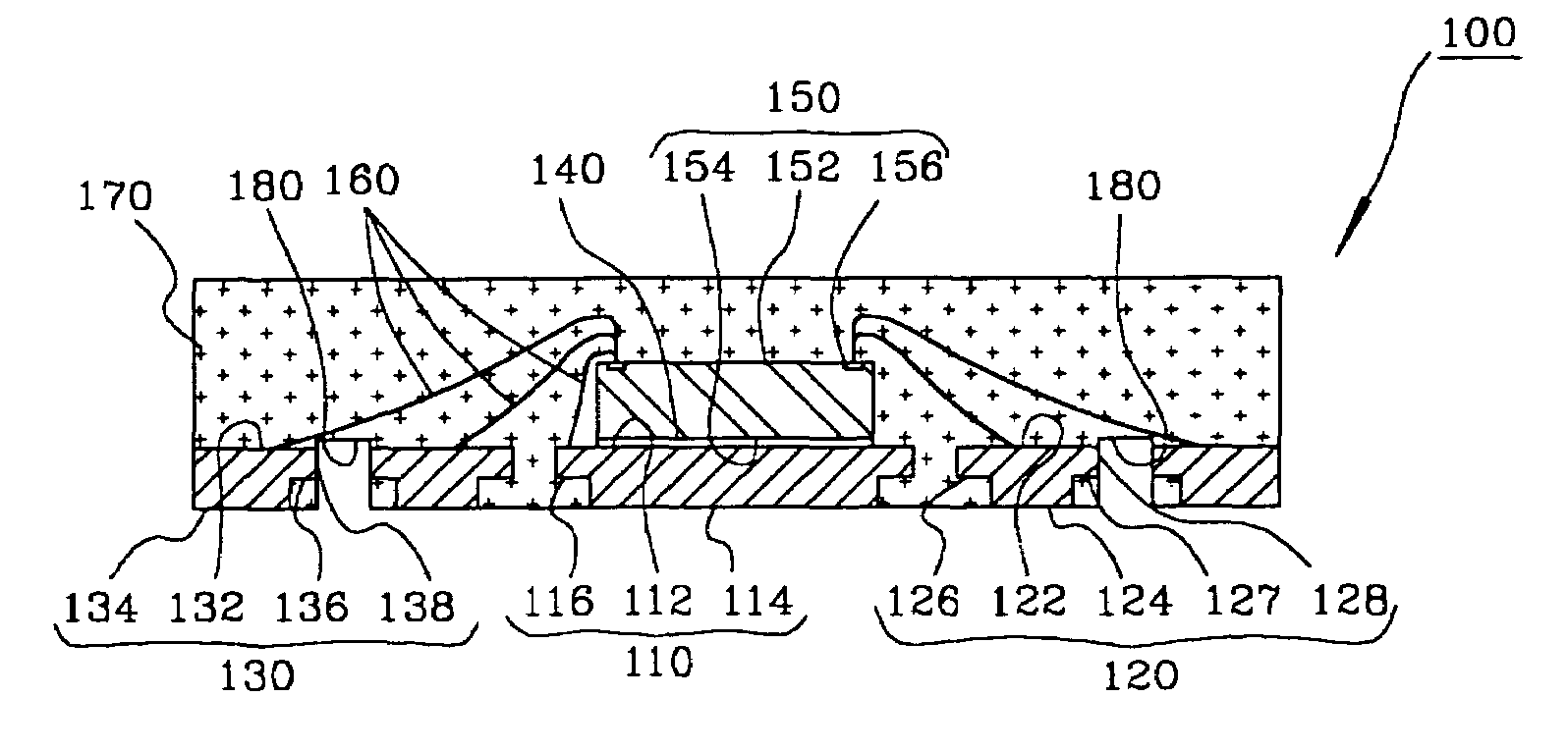 Semiconductor package exhibiting efficient lead placement