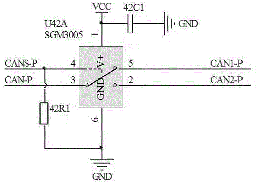 CAN communication channel switching circuit for vehicles