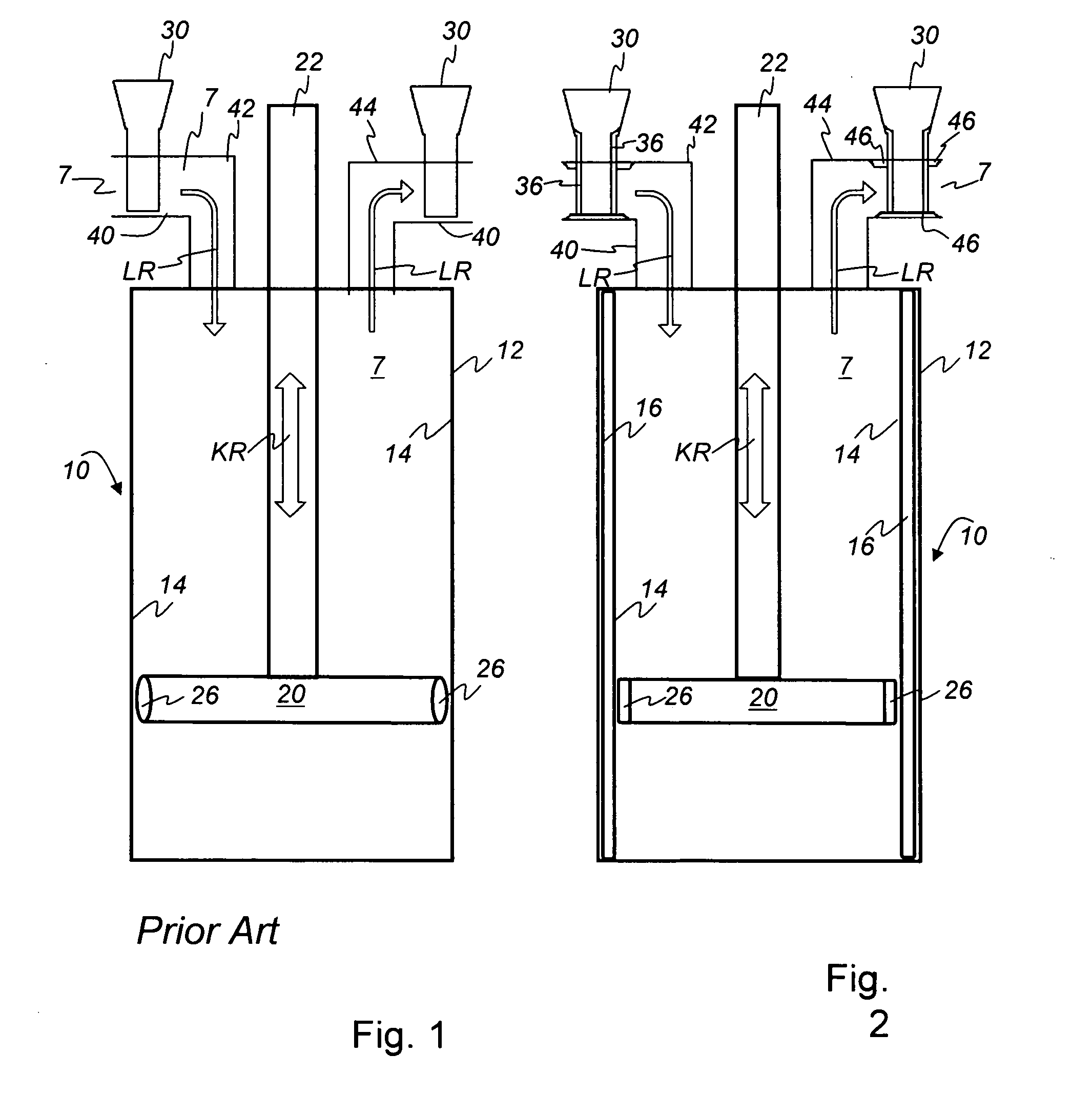 Device and piston for segregating articles
