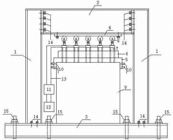 Vertical load loading device for shear wall