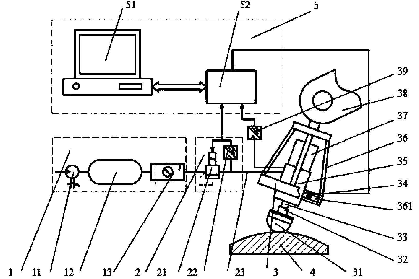 Contact force real-time control system for airbag polishing