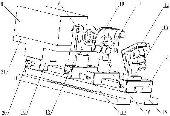 Optical glass automatic installing device for triangular laser gyroscope