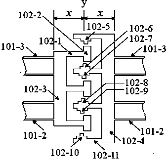 MEMS (micro electro mechanical system) double-layer film unit out-of-plane curvature testing structure