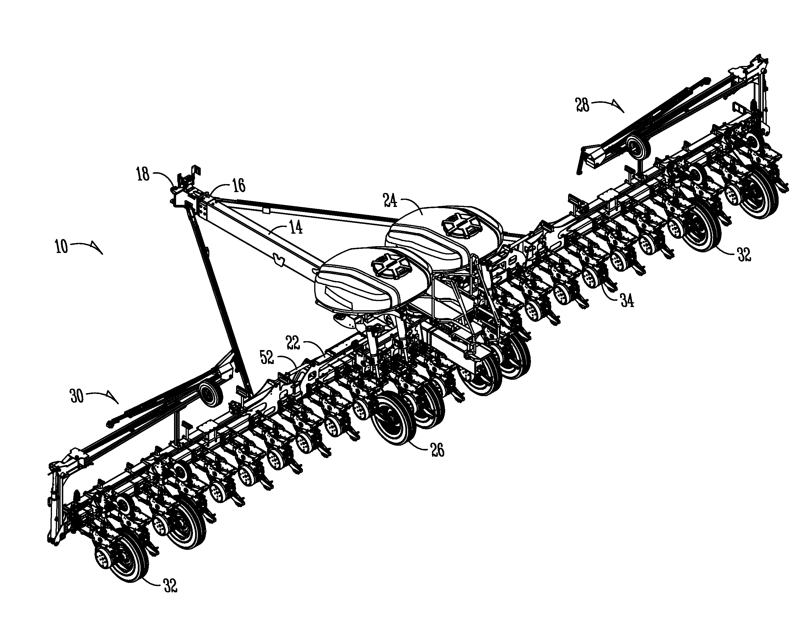 Weight distribution system for seed planters and product applicators