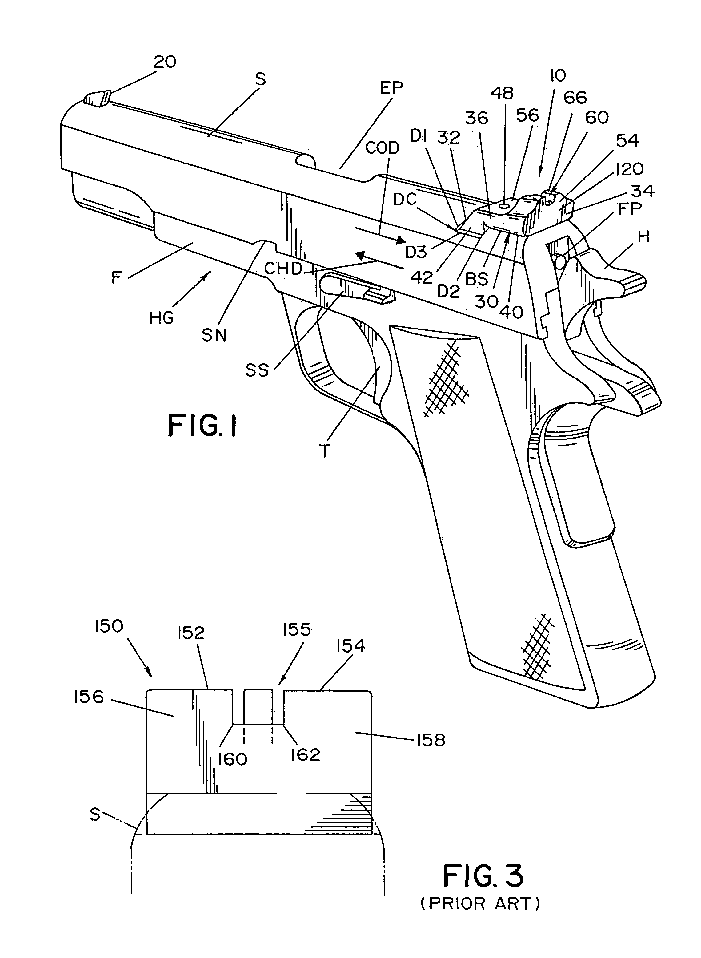 Tactical sight for a semi-automatic hand gun