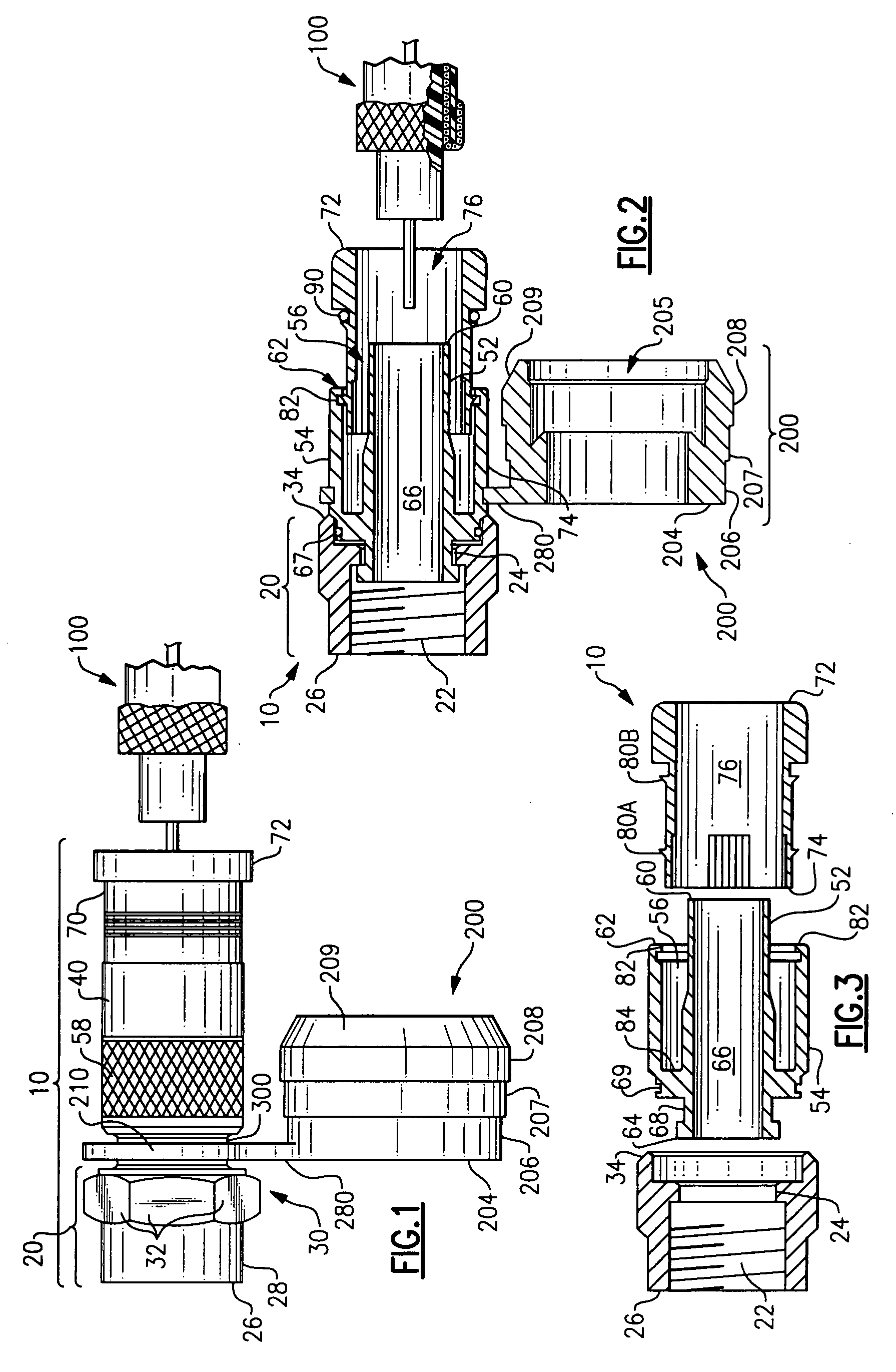 Compact compression connector with attached moisture seal