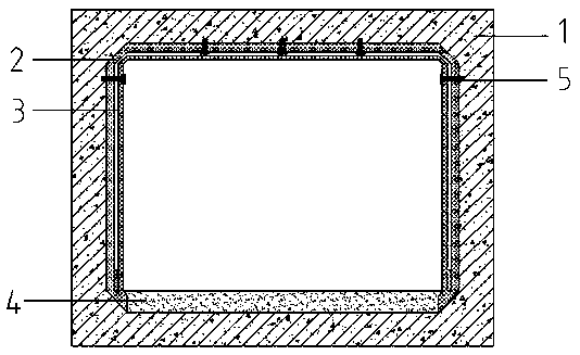 Highway tunnel fireproofing device with double-layer air sandwich rectangle