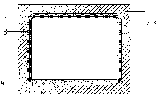 Highway tunnel fireproofing device with double-layer air sandwich rectangle