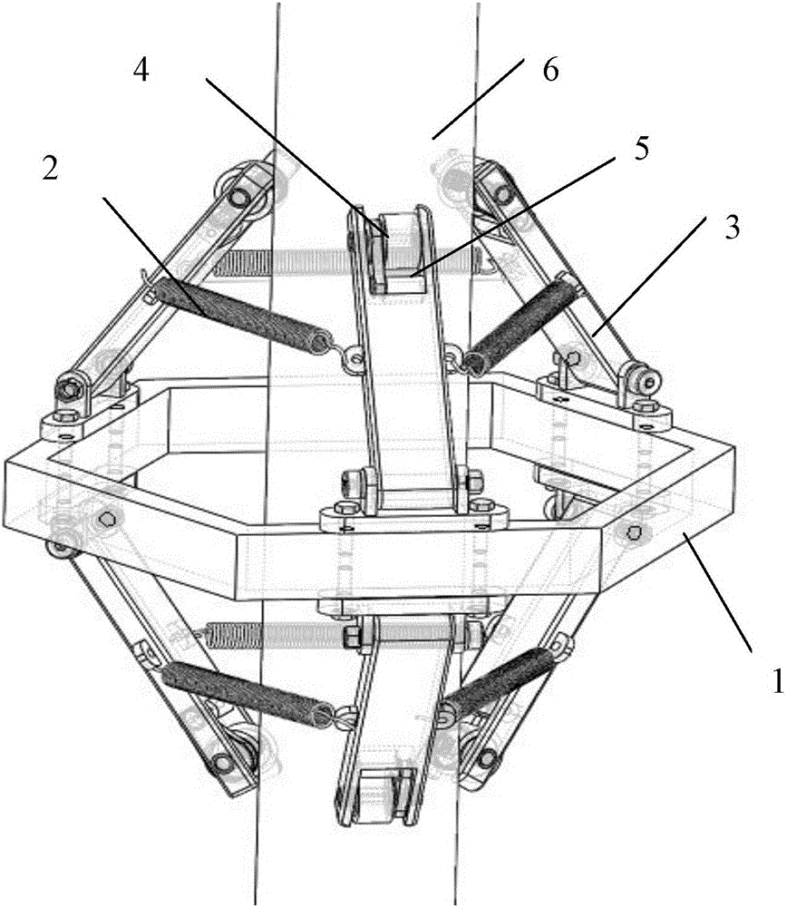 Anti-drop device capable of embracing pole during power outage, for pole-climbing robot