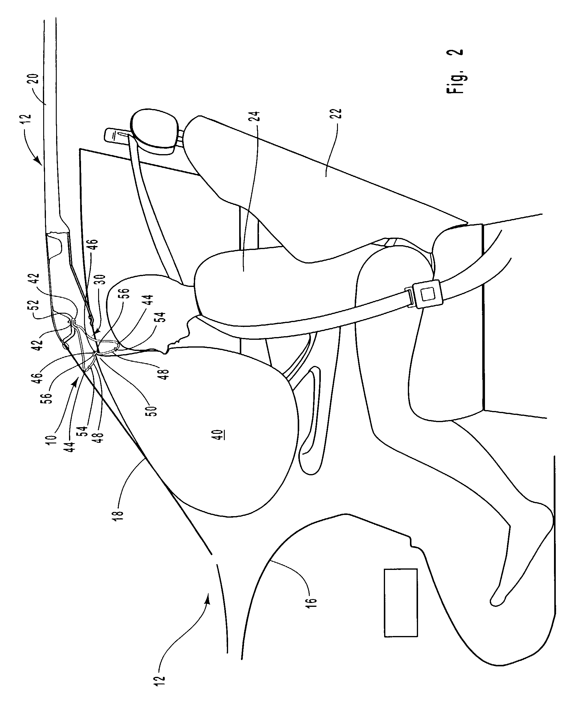 Extensible tethered airbag system