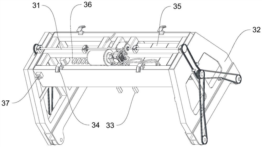 A rail vehicle bogie transfer conveying device