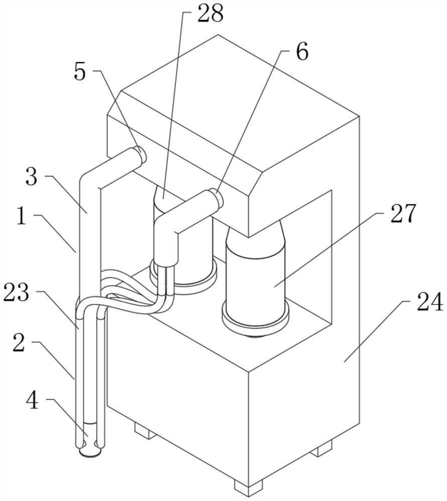 Gastric lavage device capable of exhausting air in gastric lavage tube