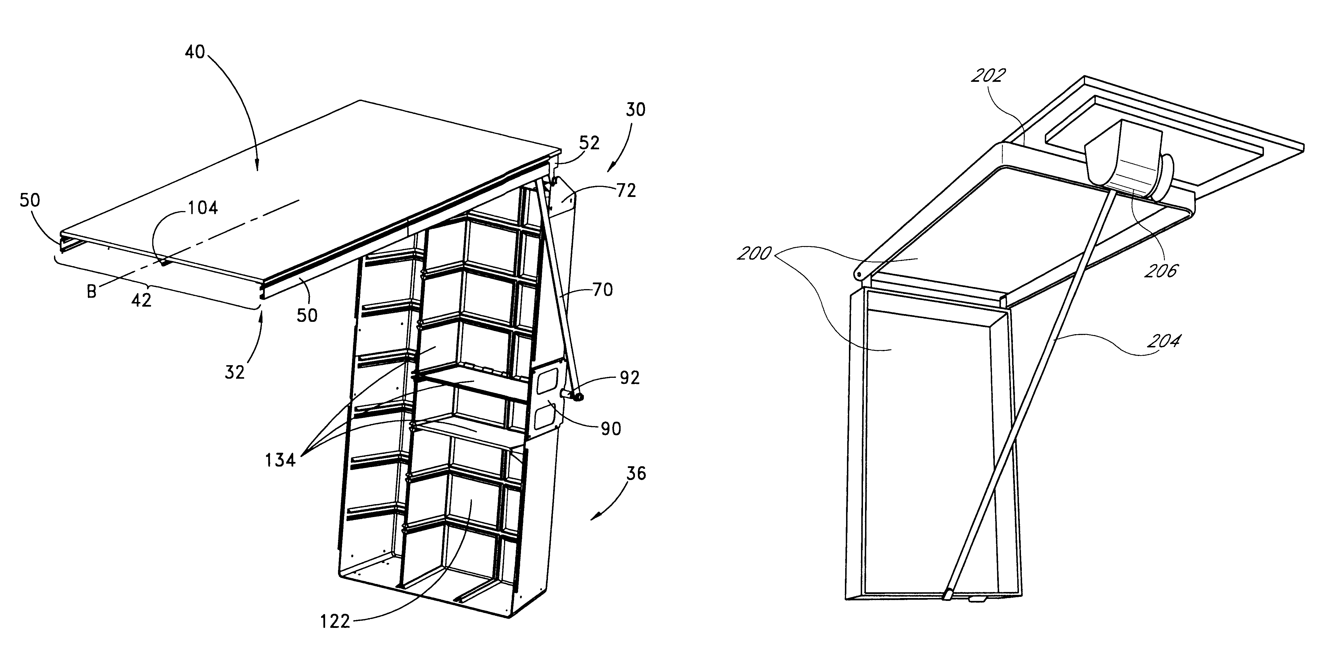 Overhead storage device