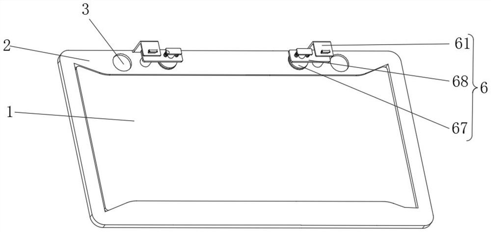 License plate frame rear-view camera device and application system thereof
