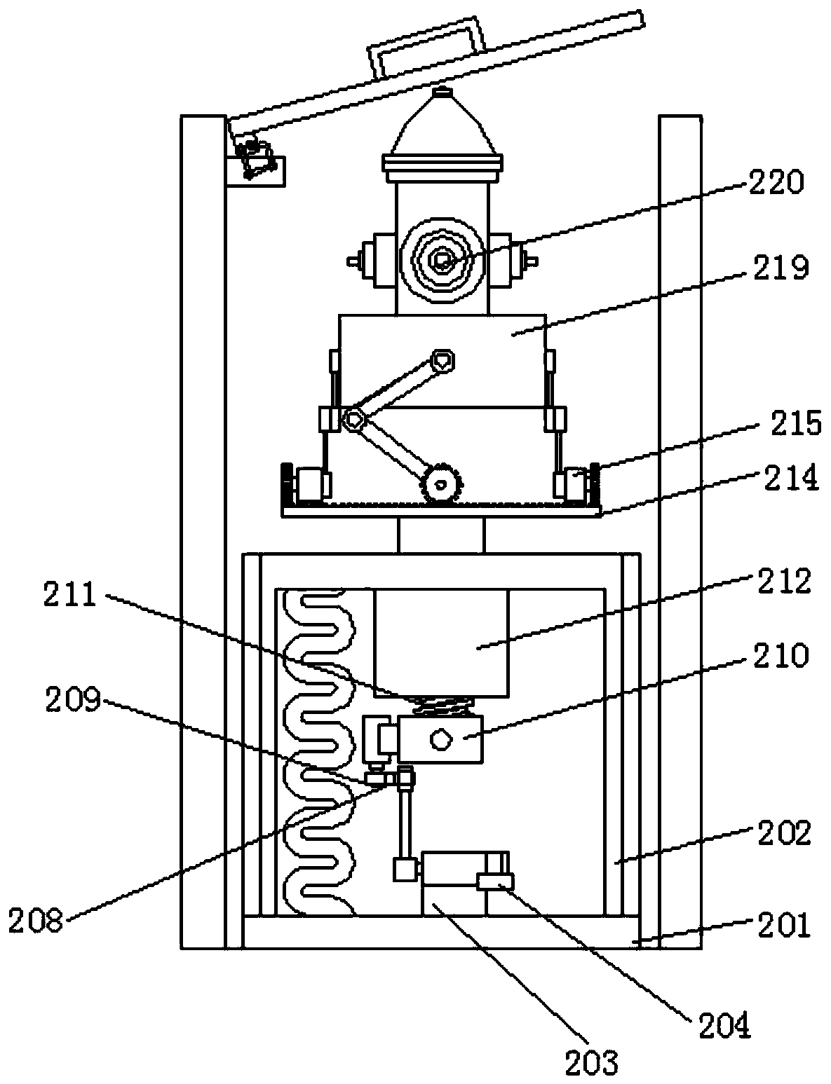 Easy-to-use fire hydrant protection device based on linkage principle of connecting rod